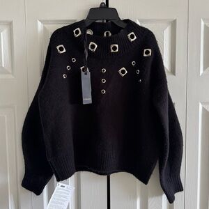NWT! PINKO Boxy Pullover Black, Size S, MSRP. $357